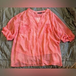 Apt. 9 Coral Blouse with Subtle Pattern